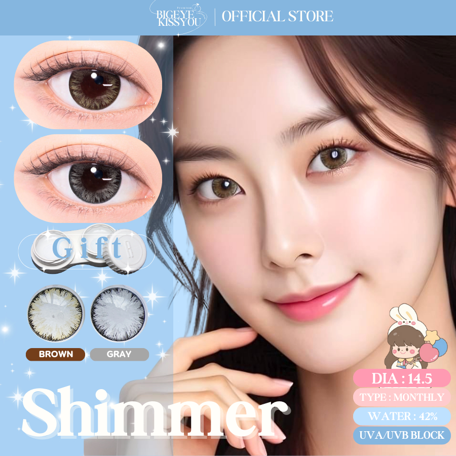 คอนแทคเลนส์(บิ๊กอาย) ลายเกร็ดหิมะ สุดฮิต Shimmer (Lovelylens) ⭐️ลายฮิต ขายดีมาก กรองแสงกันยูวี