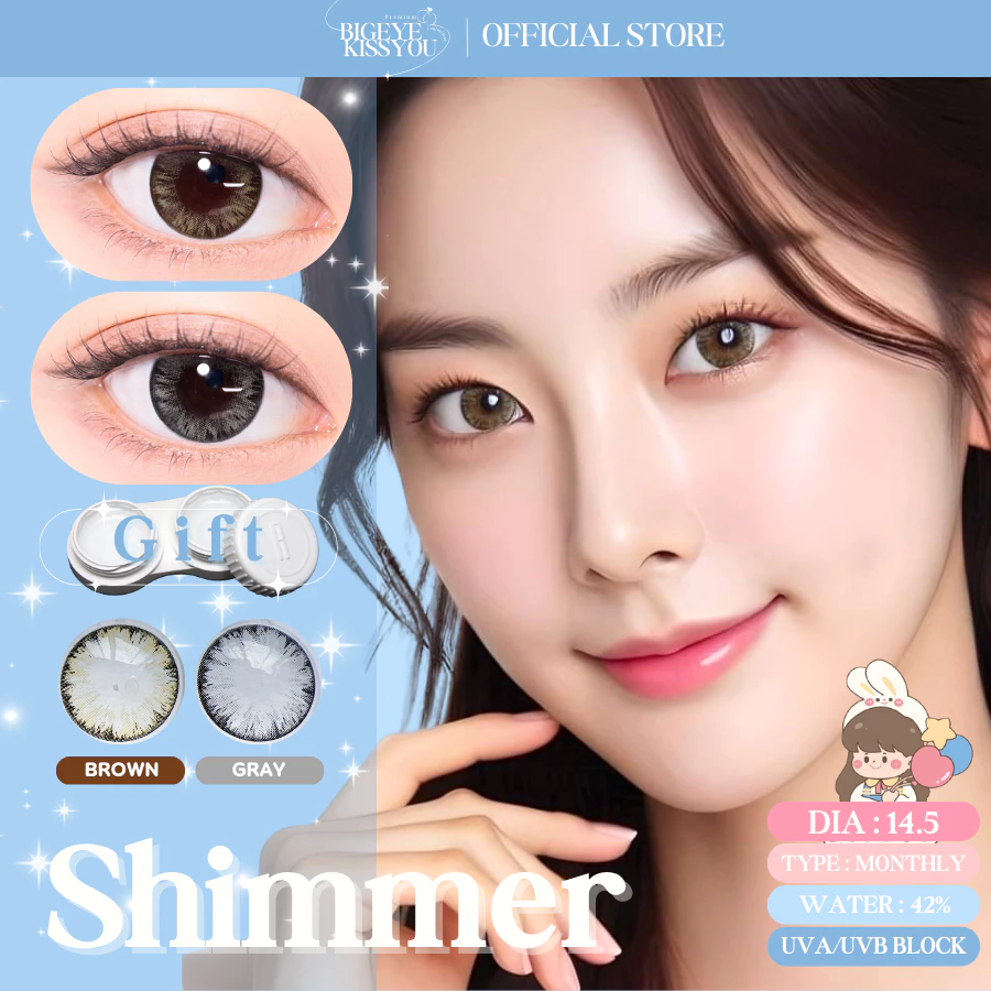 คอนแทคเลนส์(บิ๊กอาย) ลายเกร็ดหิมะ สุดฮิต Shimmer (Lovelylens) ⭐️ลายฮิต ขายดีมาก กรองแสงกันยูวี