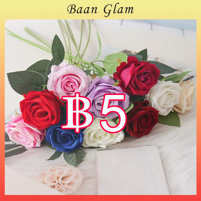 กุหลาบเทียมดอกไม้ประดิษฐ์การจัดดอกไม้ดอกไม้ตกแต่งบ้านของขวัญวันวาเลนไทน์ตกแต่งสวนกลางแจ้งหลายสีตัวเลือก