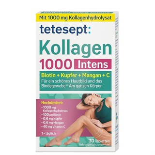 ✅tetesept Collagen 1000 Intens ผลิตภัณฑ์เสริมอาหารที่มีคอลลา…