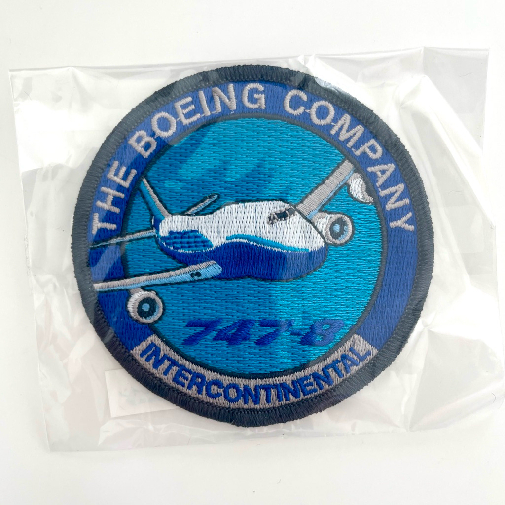 Boeing 747-8 Intercontinental patch แผ่นรีดติดเสื้อ ของสะสม ของใหม่ ของแท้จากโบอิ้ง ขนาดเส้นผ่าศูนย์
