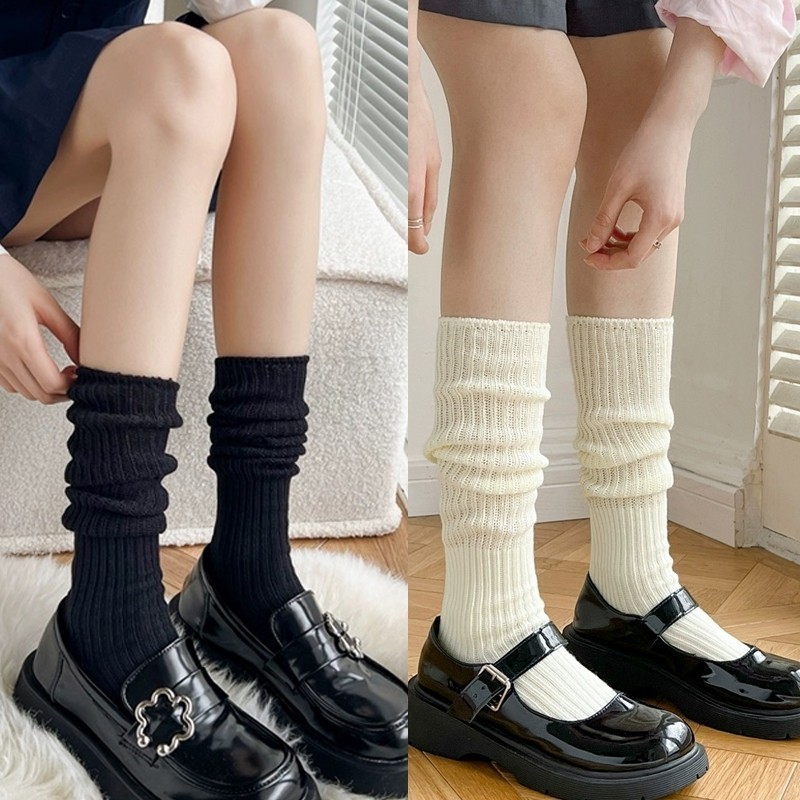 🌸ส่งใน24ชม🧦ถุงเท้า JK สไตล์ญี่ปุ่นสุดน่ารัก ผ้าฝ้ายสีทึบ แถบแนวตั้ง นุ่ม สบาย และระบายอากาศได้ดี