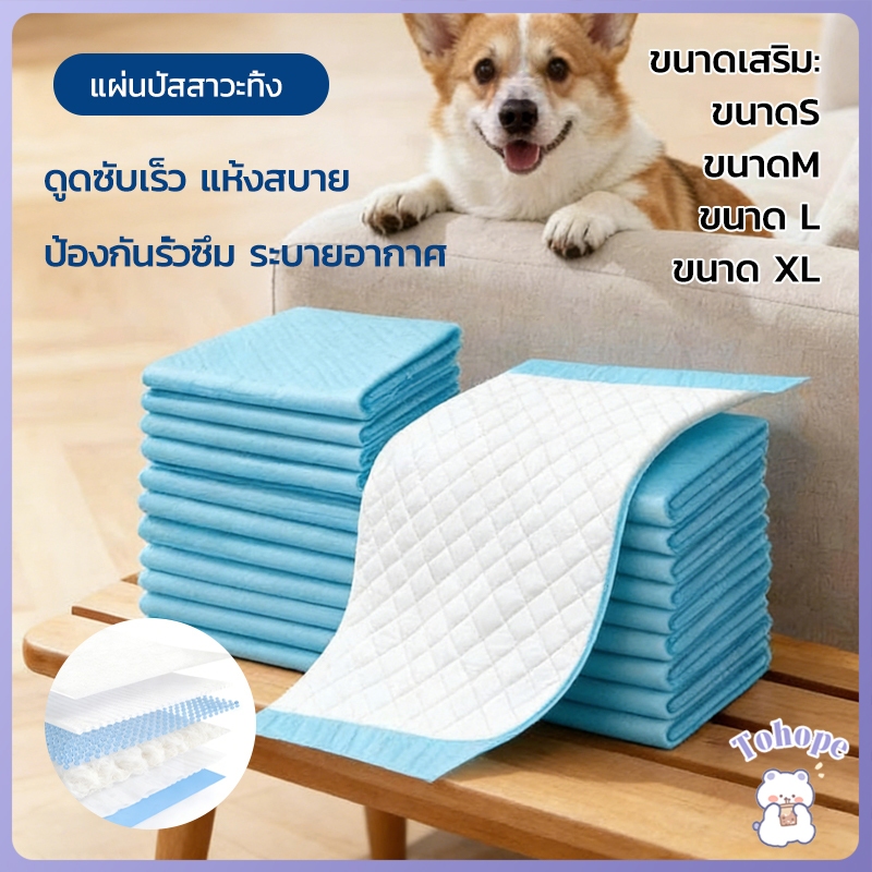 แผ่นรองฉี่สุนัข แผ่นรองปัสสาวะสัตว์เลี้ยง แผ่นรองฉี กระต่าย ห้องน้ำหมา ซึมซับไว ต่อต้านแบคทีเรีย ระงับกลิ่น 4 ขนาด