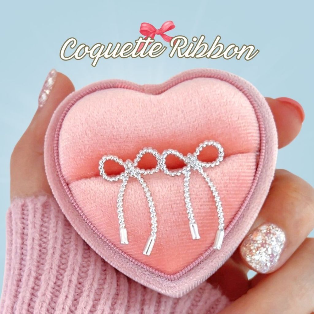🎀 Coquette Ribbon🦢✨ต่างหูโบว์ ต่างหูลูกคุณหนู Glamandglow.bkk