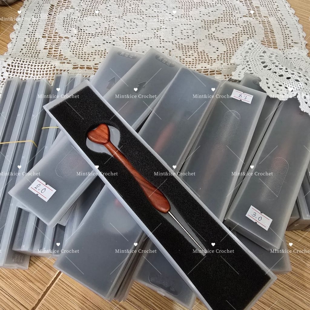 เข็มถักโครเชต์ไม้หวงถาน พร้อมเข็มสแตนเลส ด้ามจับไม้ ถักไหมพรม DIY งานฝีมือ ราคา ถูกที่สุด ดีลบีเคเค แกลเลอรีภาพที่ 4