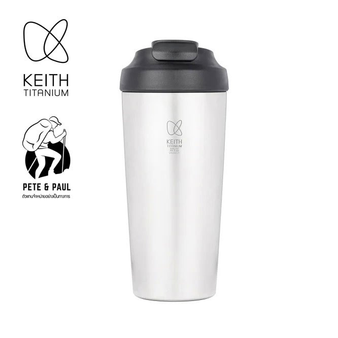 แก้วทัมเบลอร์ไทเทเนียม เก็บร้อน-เย็น Keith Ti3163 Titanium Tumbler 600ml น้ำหนักเบา พกพาง่าย