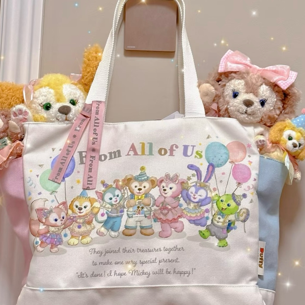 ‼️ Sale‼️ กระเป๋าผ้า Stella Lou Duffy Bear ใบใหญ่ แคนวาสหนา สะพายไหล่ จุของเยอะ