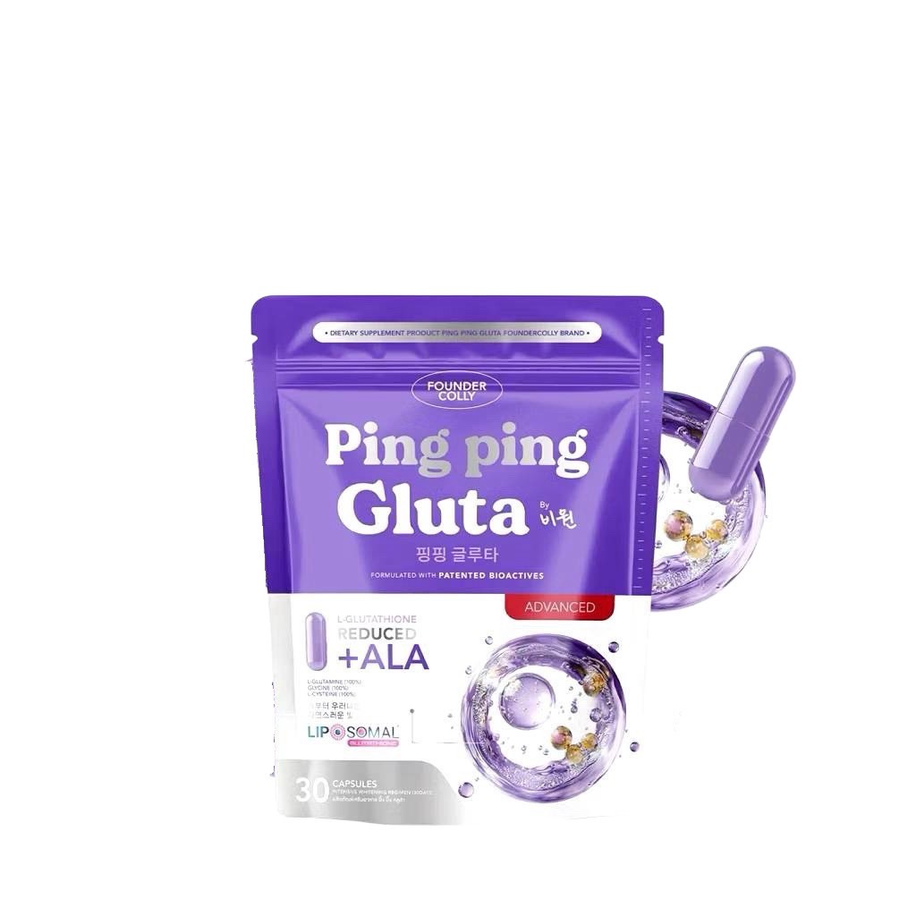 (( 1 ห่อ 30 แคปซูล )) กลูต้าปิ๊งปิ๊งแบบอัดแคป Ping Ping Gluta Product Foundercolly Brand