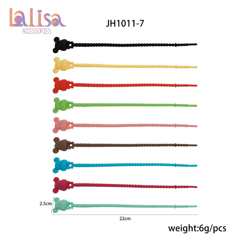 ยางรัดซิลิโคนลายหมีน่ารัก อเนกประสงค์ สายรัดอเนกประสงค์ซิลิโคน DIY silicone cable tie JH1011-7
