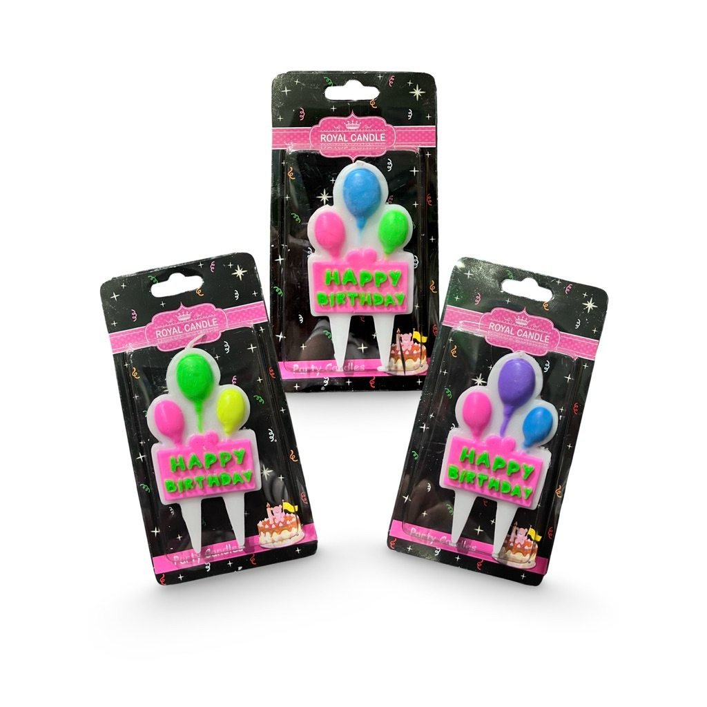 เทียนวันเกิด Birthday candle ลูกโป่ง 3 ลูก ( 1 เเพ็คบรรจุ 10 ชิ้น)