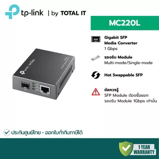 TP-Link Omada MC220L | Gigabit SFP to RJ45 Media Converter | ตัวแปลงสัญญาณ Fiber เป็น LAN