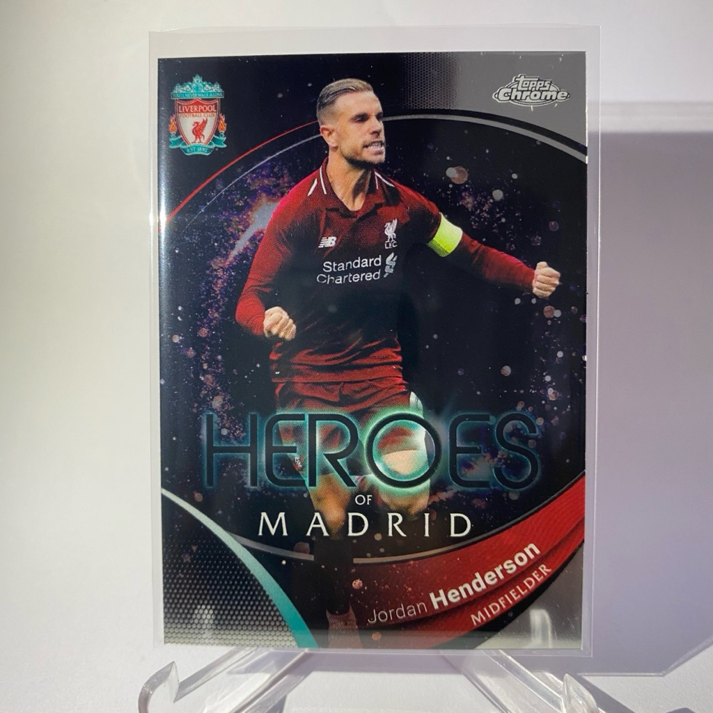 การ์ดนักฟุตบอล JORDAN HENDERSON, LIVERPOOL, TOPPS CHROME 2024, HEROS OF MADRID