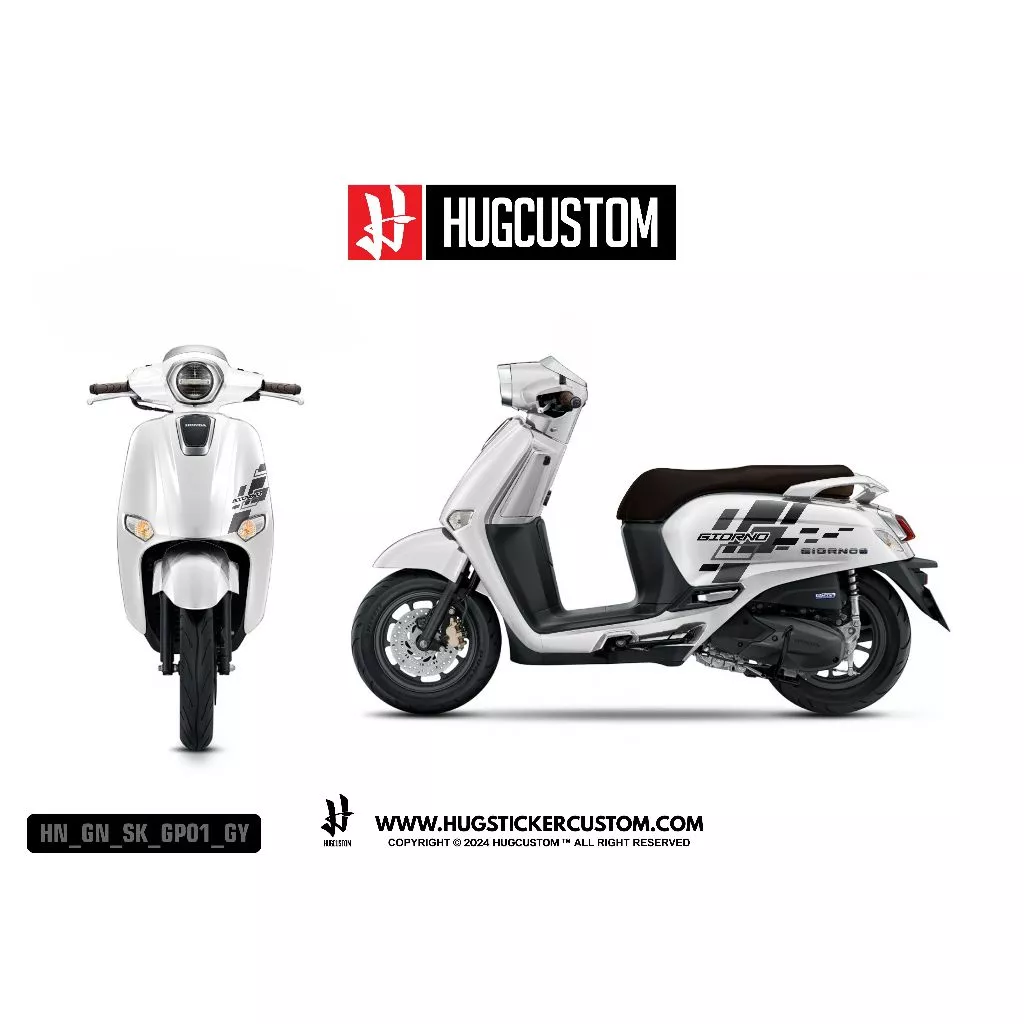 สติ๊กเกอร์แต่งรถ จีออโน่ Honda Giorno ลายกราฟิก GP thumbnail 8