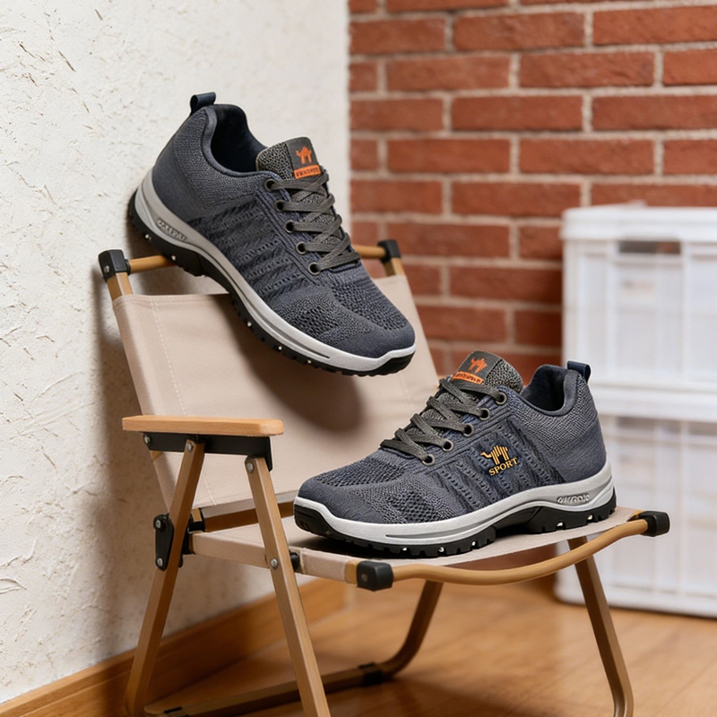 Kicks แนะนำรองเท้าผ้าใบผู้ชาย ทรงสปอร์ต งานเบาสบาย ระบายอากาสได้ดี ไม่อับเท้า สีกรมท่า ดำ เทา พื้นนุ่มทน ส่งตรงจากไทย