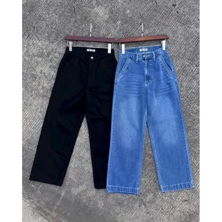 📌Punny jeansแบบใหม่มาแรงทรงกระบอกกลางออกแนวลิซ่าขาเต่อผ้าไม่ยืดเอวสูงผ้าดีพรีเมียมสุดๆเก็บทรงได้มั่นใจมากๆ