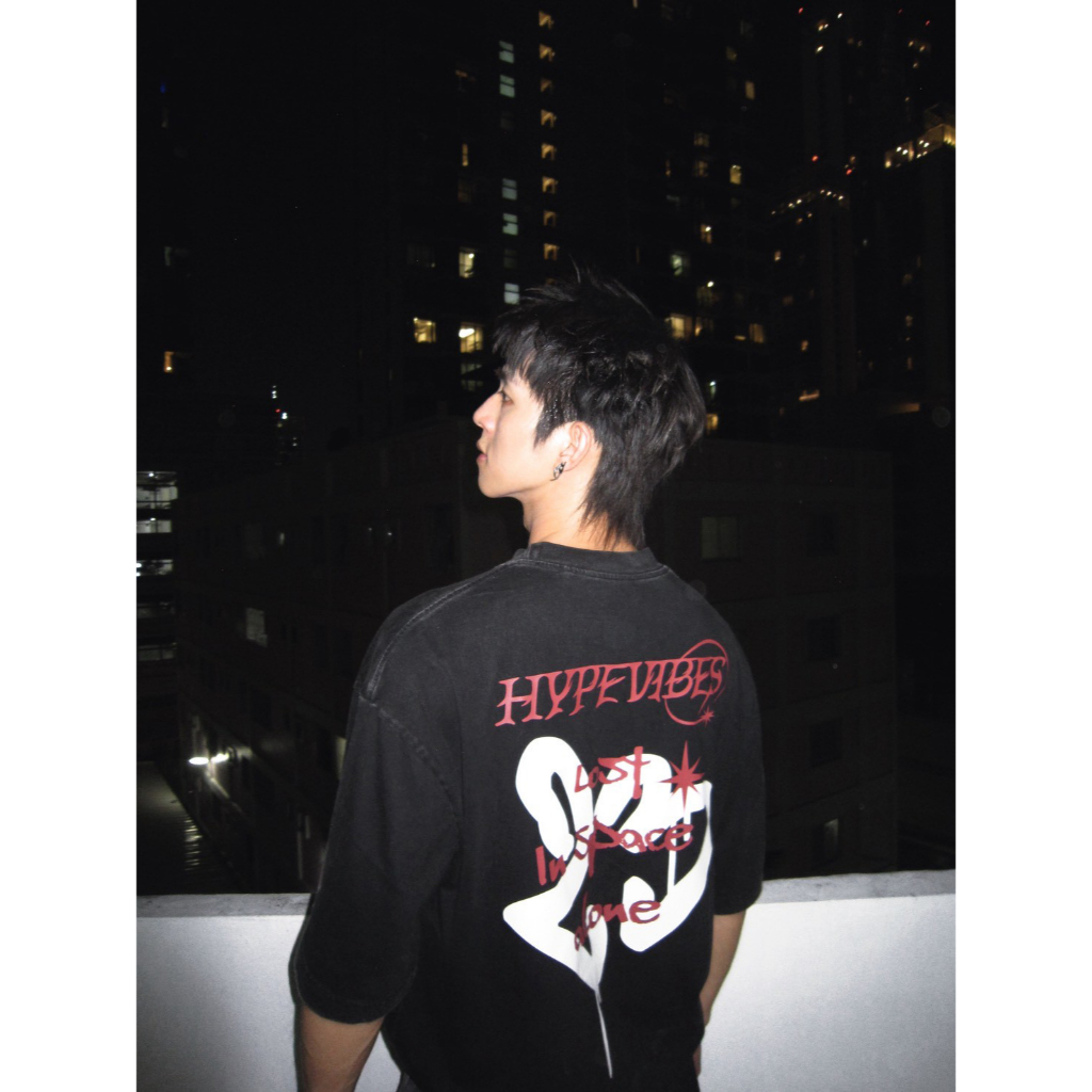Hype It - Hypevibes T-Shirt เสื้อยืดแขนสั้นทรง Oversized แบรนด์ Hype It  (คอไม่กว้าง ทรงไหล่ตก)