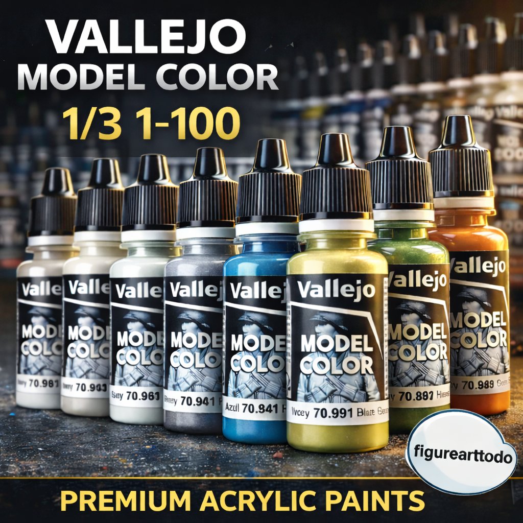VALLEJO NEW MODEL COLOR SET1/3 1-100 วาเลโฮ ซีรีย์โมเดลใหม่ กลุ่มสีหลัก สีเบส สีหนา ทึบแสง