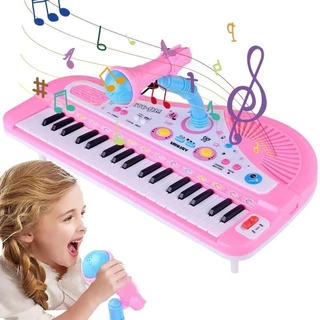 เครื่องดนตรีเปียโน🎹เปียโนอิเล็กทรอนิกส์37 ปุ่มพร้อมไมโครโฟนสำหรับเด็ก ของเล่นเปียโน เปียโนเด็ก ขออภัยร้านไม่ได้แถมถ่าน