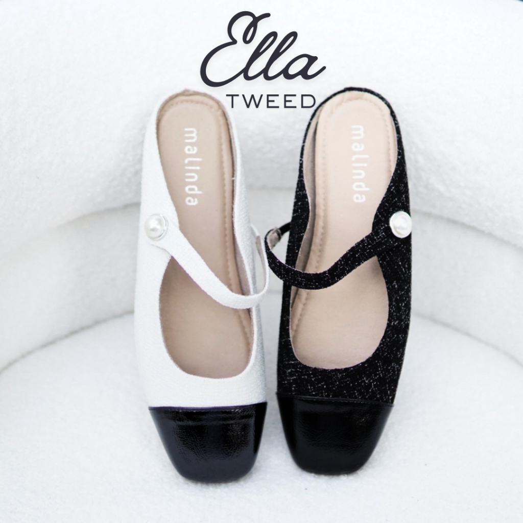 Ella เอลลา ลดพิเศษถึง 15 มีนา แมรี่เจนทวิตเปิดส้น สายกลัดมุก ซับในกำมะหยี่ พื้นนุ่มนิ่ม