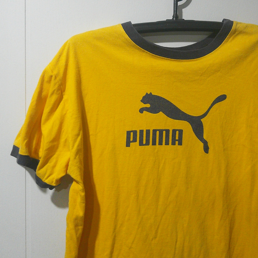 HIA PHI VINTAGE (Size L) เสื้อยืดกุ๊นคอกุ๊นแขน PUMA มือสอง ป้ายลิขสิทธิ์แท้