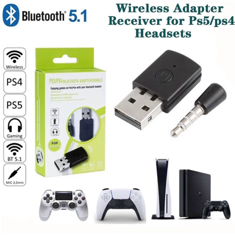 Bluetooth USB Dongle Wireless Adapter for PS4 Controller Headset Kit 3.5mm For P4