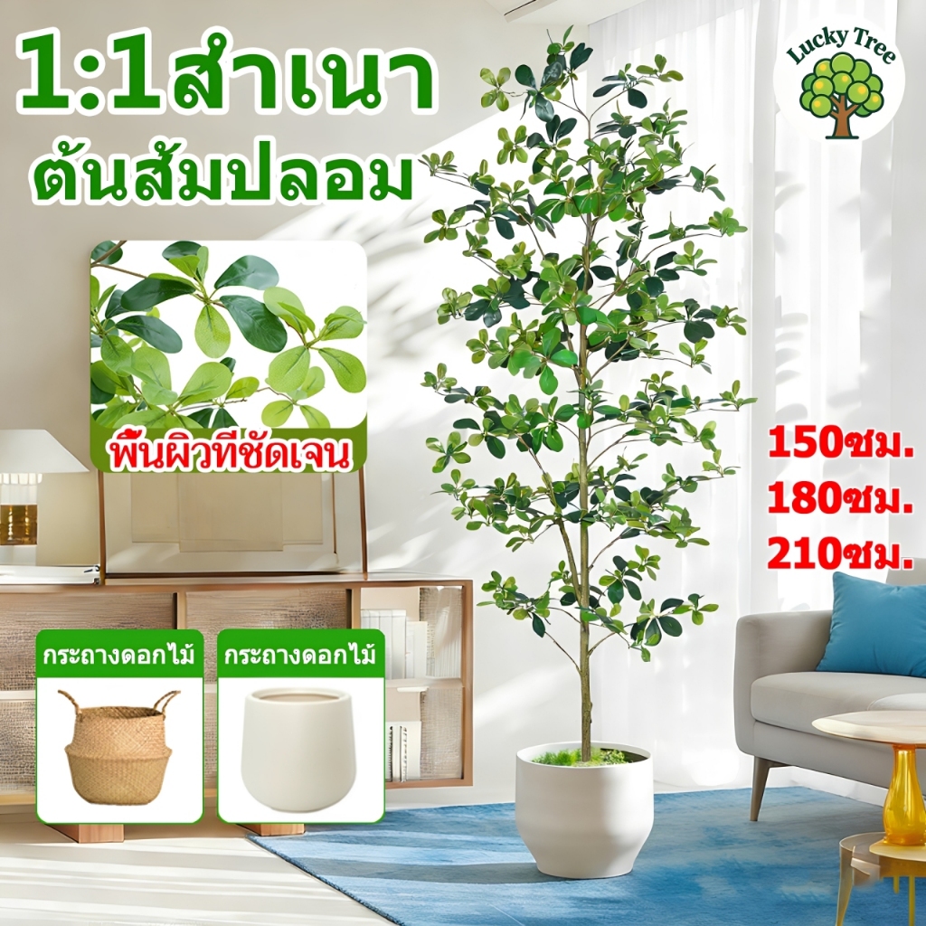 🔥ราคาถูกที่สุด🔥ต้นไม้ปลอม สูง140/170/190ซม ไม่มีกลิ่นแปลกๆ ตกแต่งบ้าน ความจำลอง 99% สไตล์นอร์ดิก