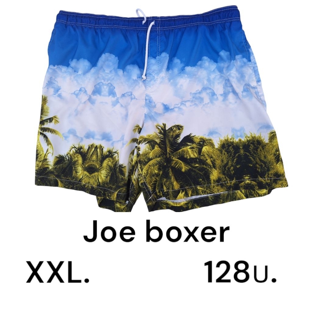 กางเกงขาสั้นชายหาดพิมพ์วิวท้องฟ้าต้นมะพร้าว Joe boxer