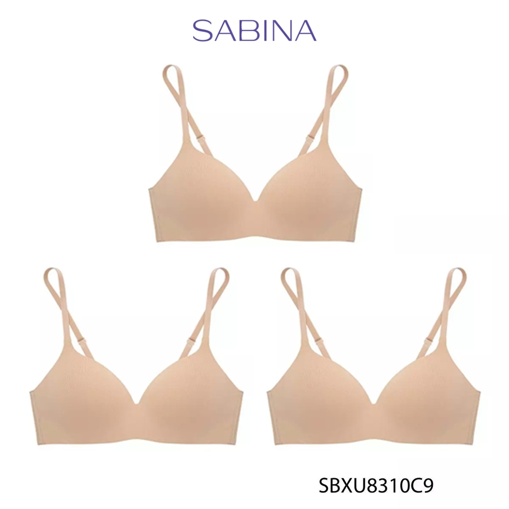 Sabina (Set 3 ชิ้น) Pretty Perfect Level 1 เสื้อชั้นใน ไร้ตะเข็บ ไร้โครง รหัส SBXU8310C9 - สีเนื้อ