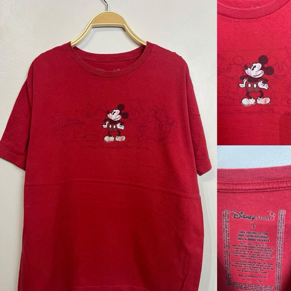 เสื้อลายการ์ตูน เสื้อวง เสื้อลายรถ มือสองสภาพดี การ์ตูนมิกกี้เม้าส์ mickey mouse (สีแดง)