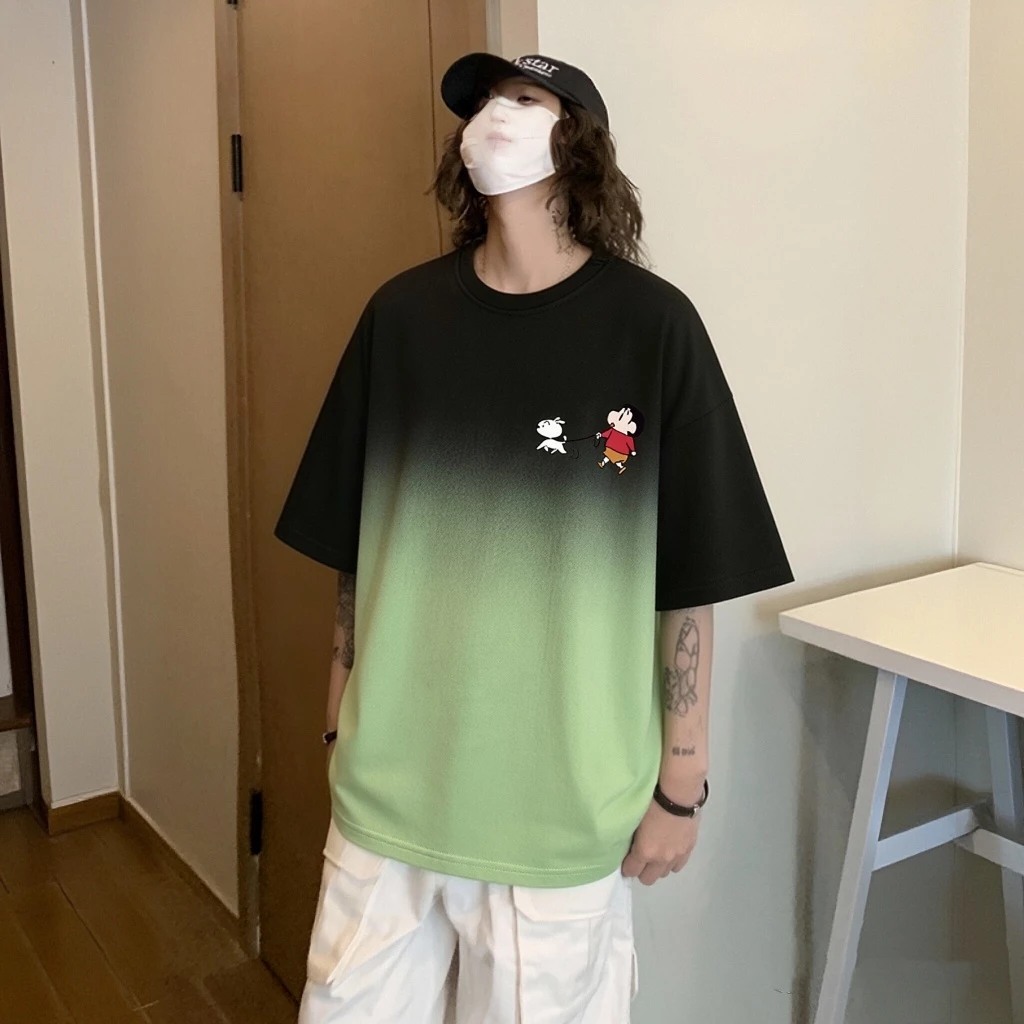 เสื้อทรงหลวมมัดย้อมวินเทจเท่ oversize เสื้อผ้าแฟชั่นสาวอวบไซส์ใหญ่ เสื้อโอเวอร์ไซส์ผู้หญิงกําลังฮิตเกาหลี ลายการ์ตูน 3XL thumbnail 5