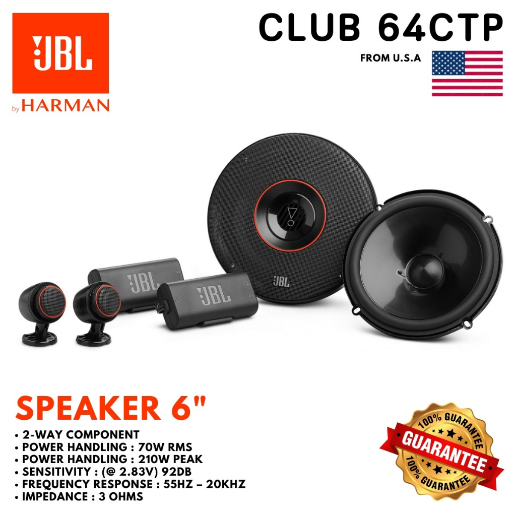 เข้าถึงทุกอารมณ์ในการฟังเพลง!! JBL CLUB 64CTP ลำโพงแยกชิ้น 2 ทาง เสียงชัดทุกมิติ สูงสุด 210 วัตต์