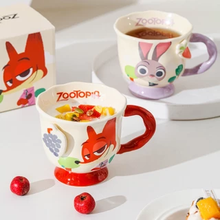 【ของแท้】ซูโตรเปีย Zootopia แก้วเซรามิก 380ml 🦊🐰 จูดี้/นิค ลายน่ารัก พร้อมกล่องสวย ใช้เองหรือให้เป็นของขวัญ ของขวัญสำหรับ