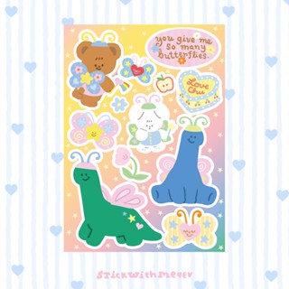 Butterfly gang transparent sticker สติ๊กเกอร์ลายแก๊งผีเสื้อส…