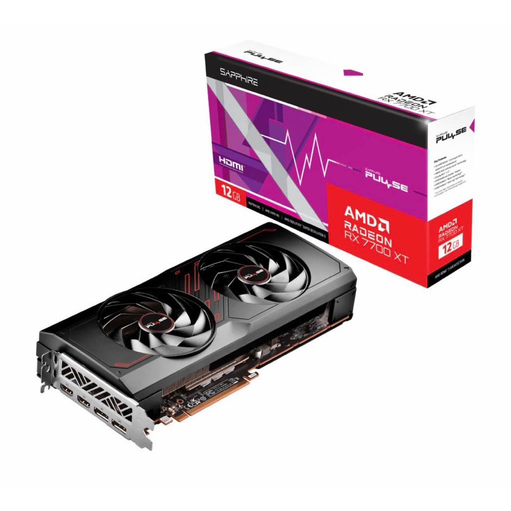 [ของใหม่] VGA การ์ดจอ SAPPHIRE PULSE AMD RADEON RX 7700 XT 12GB - 12GB GDDR6 ประกัน เหลือ 2 ปี