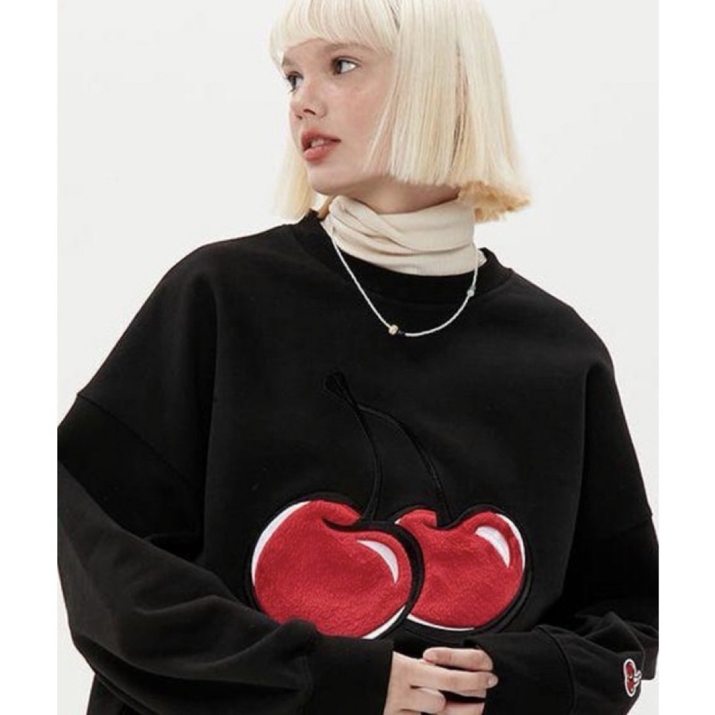 KIRSH Big Cherry Sweatshirt เสื้อสเวตเตอร์ เสื้อกันหนาว สาวอวบ อก 48 นิ้ว