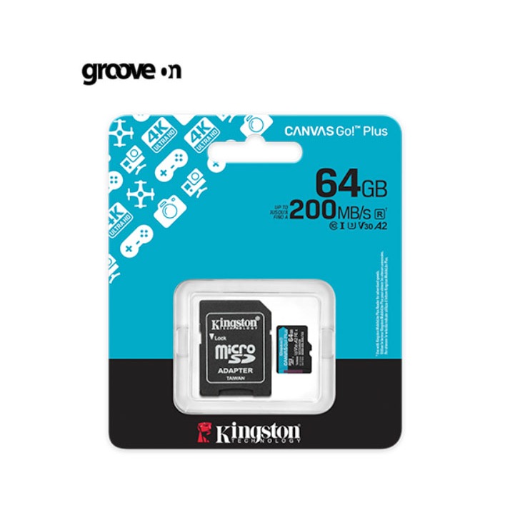 [แท้ พร้อมส่ง] Kingston 64GB Canvas Go! Plus MicroSD Full HD & 4K UHD 170MB/s Read Memory Card + SD Adapter (SDCG3/64GB)