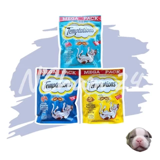 (ซื้อทูน่าแซลมอนกุ้งครบ2ถุงมีแถมเพิ่ม) TEMPTATIONS ขนมแมว มี 2 ขนาด - ขนมแมวกรอบนอกนุ่มในสำหรับแมว