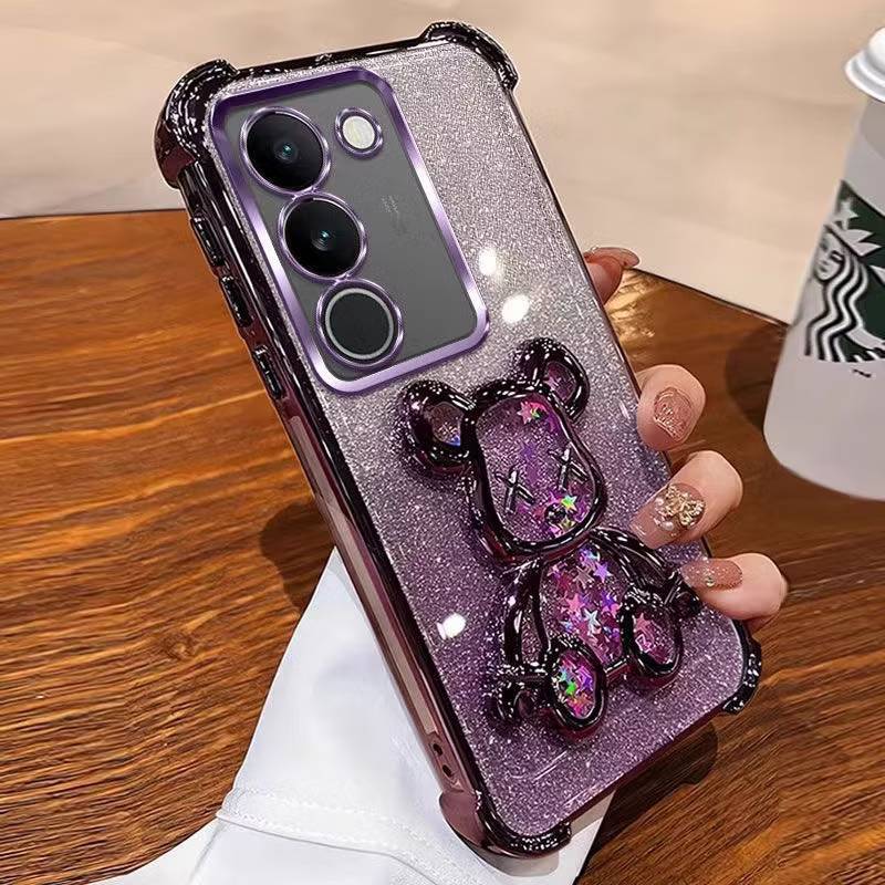 เคส หมีตู้น้ำ สำหรับ VIVO Y31D Y500i Y05 Y11D V70FE Y21D Y31 Y04 Y04S Y29S V50LITE Y29 Y39 Y200 Y19S กากเพชร หรูหรา