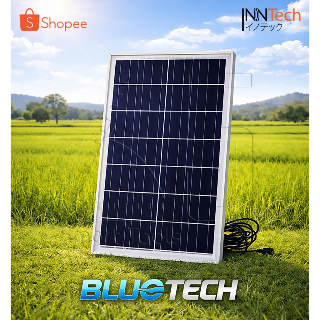 [ลดพิเศษ] BLUETECH แผงโซล่าเซลล์ พร้อมขาตั้ง PolyCrystalline 6V สายยาว สำหรับ ไฟตุ้ม ไฟโซล่าเซลล์ So