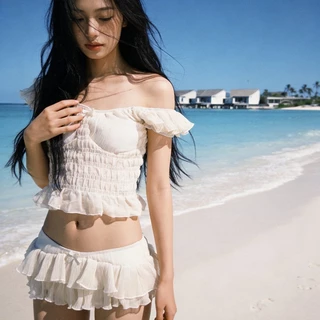 Sunset bikini🌊ชุดว่ายน้ำแฟชั่น รุ่นใหม่ ชุดว่ายน้ำทูพีทเซ็กซี่ ชุดไปทะเล เที่ยวทะเล มีฟองน้ำและซับใน