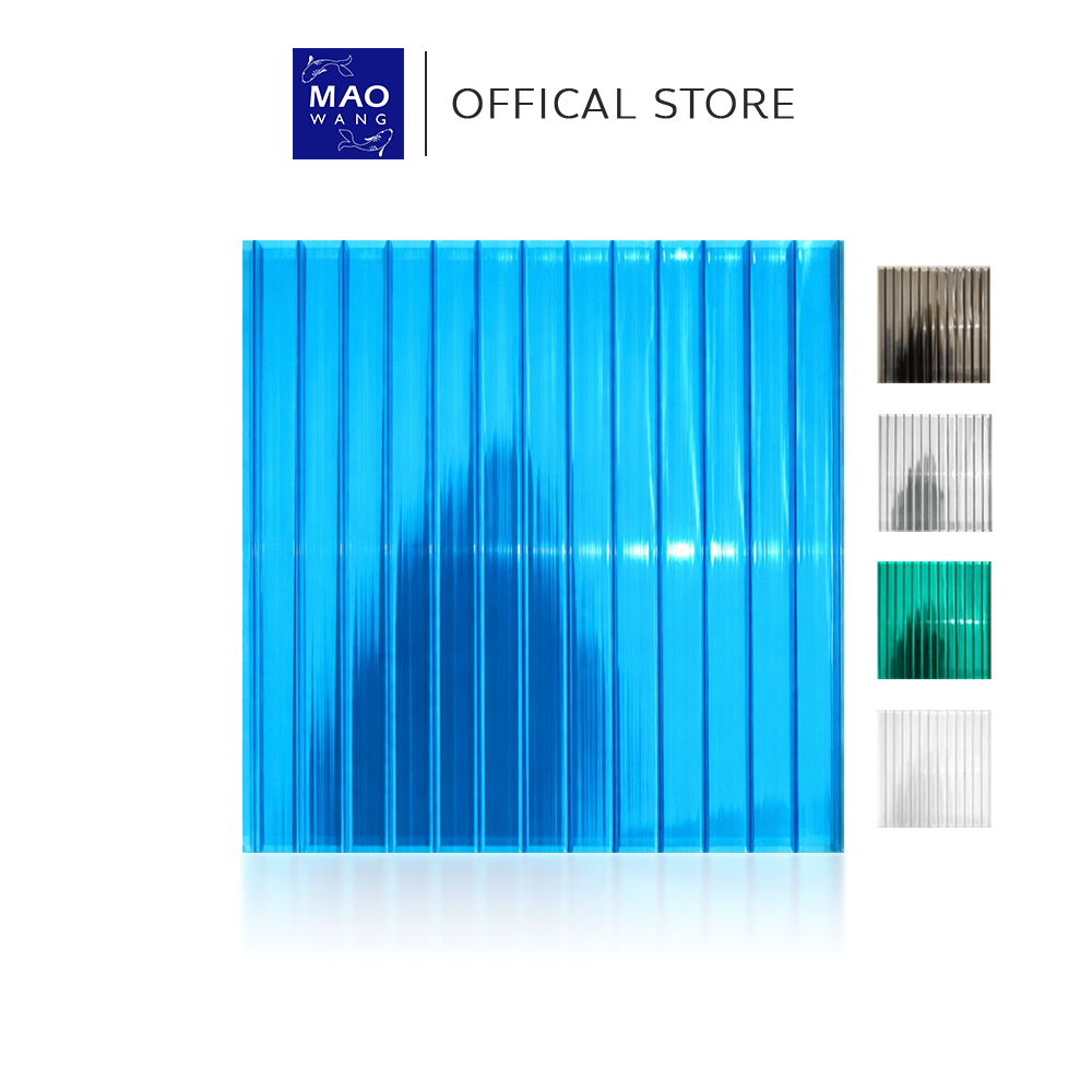 แผ่นพีซีใส หนา 6 มม มีหลายสี แข็งแรง กันแดด กันฝน แผ่นโพลีคาร์บอเนต สำหรับหลังคา กันสาด