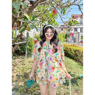 NITAAN 📕 PAILIN COTTON SETเซ็ตไพลินแบบผ้าคอตตอน ปกเหลี่ยมหน้าหลังจึ้งๆ กระดุมหน้า กุ๊นขอบสี กางเกงเป้ายาว ไม่รั้งแน่นอน