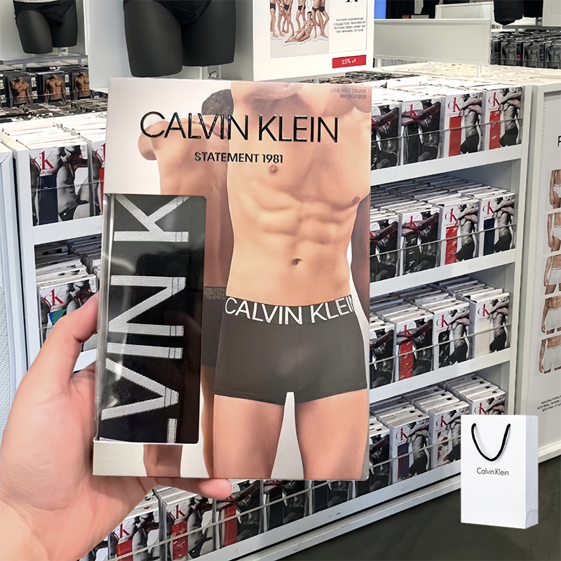Calvin Klein Underwear CK กางเกงในผ้าเย็น ผ้าไอซ์ซิลค์ Ice Silk Trunks 3Pack กางเกงในชาย เนื้อผ้าเย็น นุ่มระบายอากาศดี