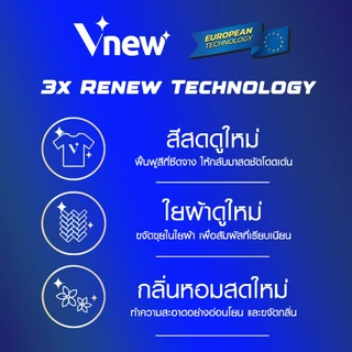 Vnew น้ำยาซักผ้าสีเข้มดำ สีสด ผ้าขาว สูตรเข้มข้น ซ่อมแซมสีผ้าให้สดเหมือนใหม่ ขนาด 1-1.5L