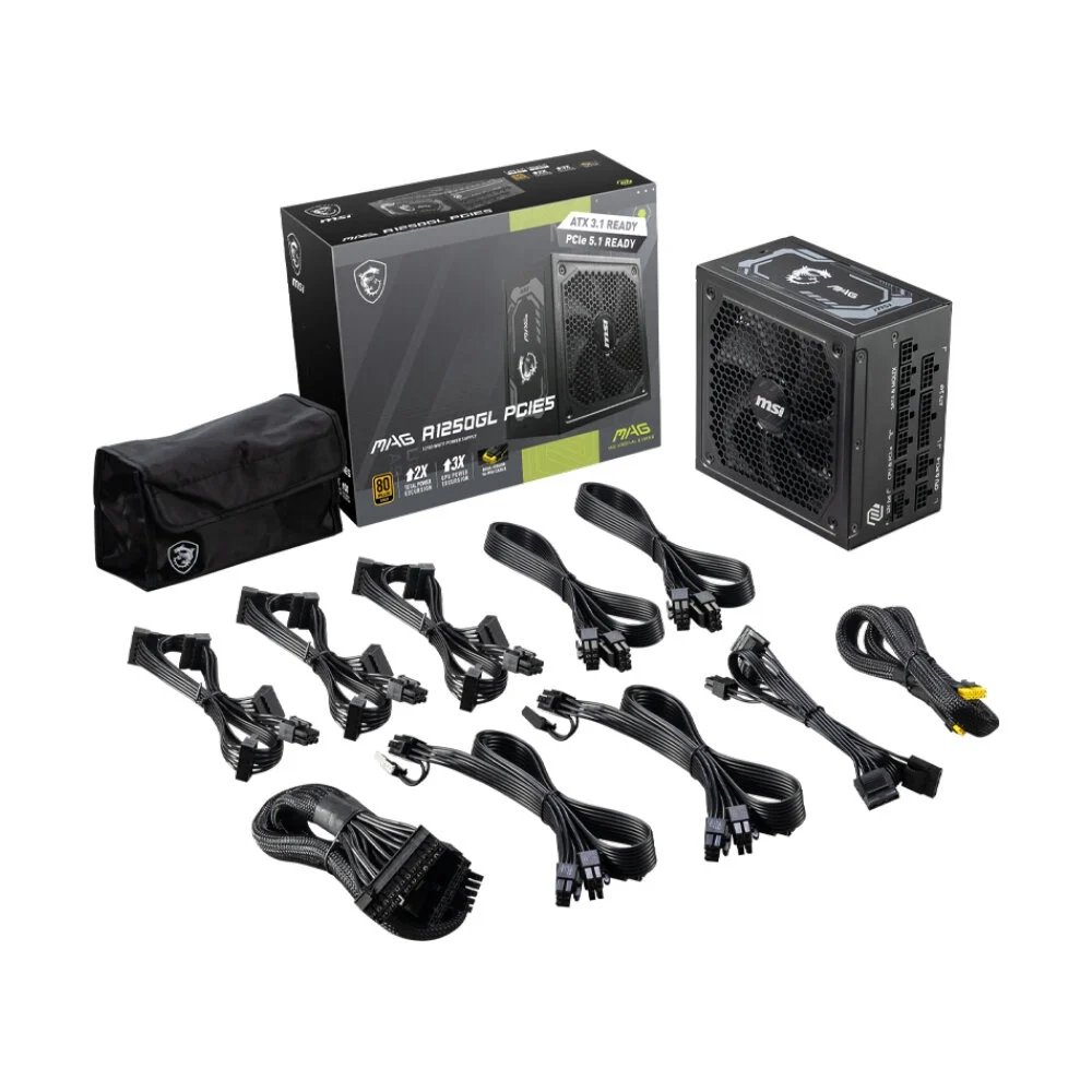 POWER SUPPLY (80+ GOLD) 1250W MSI MAG A1250GL PCIE5