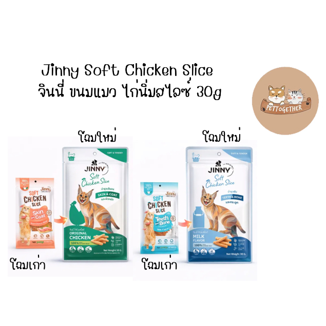 Jinny Soft Chicken Slice จินนี่ ขนมแมว ไก่นิ่มสไลซ์ 30g