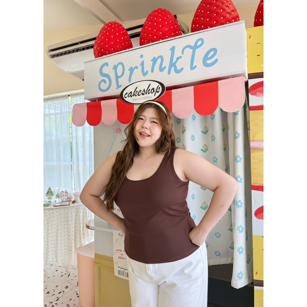 Tank Chubby Top ☾⋆⁺₊🐈⬛🐾⋆⁺₊⋆  เสื้อกล้ามผ้าเนื้อหนา ผ้านิ่มใส่สบาย ผ้าดีไม่ร้อน ไม่อับเหงื่อ สามารถใส่ซับในได้ - รูปที่ 3