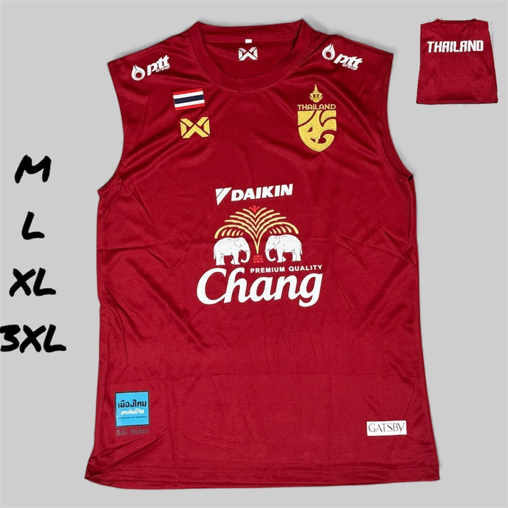เสื้อบอลเสื้อกีฬาแขนกุดมีแค่เสื้อ ผ้านิ่มใส่สบายสีสันสดใสตามภาพซักสีไม่ตกไม่ซีด