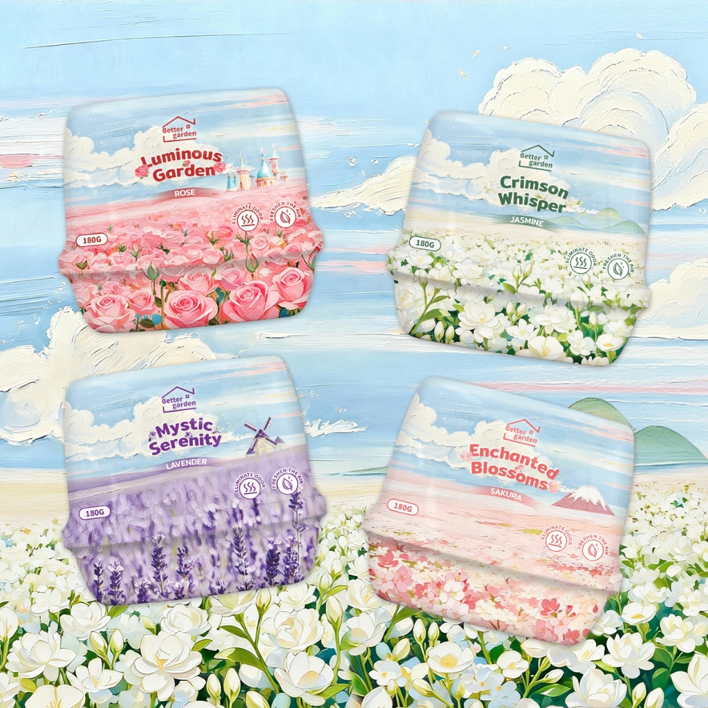 ♡ เจลหอมปรับอากาศ เจลหอม 180g กลิ่นหอมดอกไม้ สดชื่น 4 สไตล์ By Series Flora ♡ เบ้ทเธอการ์เด้น