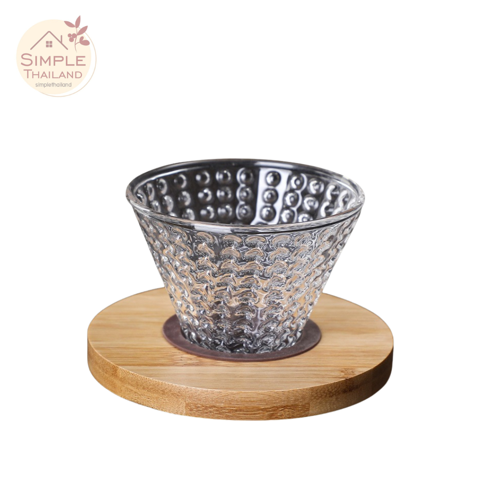 กรวยกรองกาแฟ ดริปเปอร์ Glass Dripper ขนาด 1-2แก้ว 2-4แก้ว ใช้กับเหยือกทุกขนาด Simple Thailand